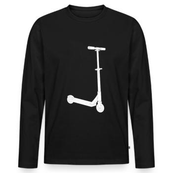 Roller - Männer Premium Bio Langarmshirt - Schwarz - Vorne - Nico (187cm)