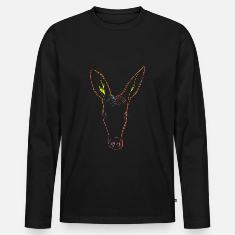 Bunter Erdferkel - Männer Premium Bio Langarmshirt - Schwarz