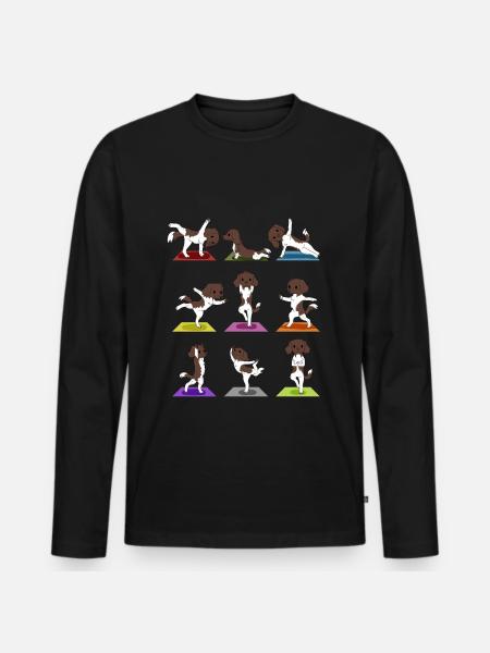 Yoga Maps Münsterländer Dog - Men's Premium Organic Long Sleeve Shirt - black