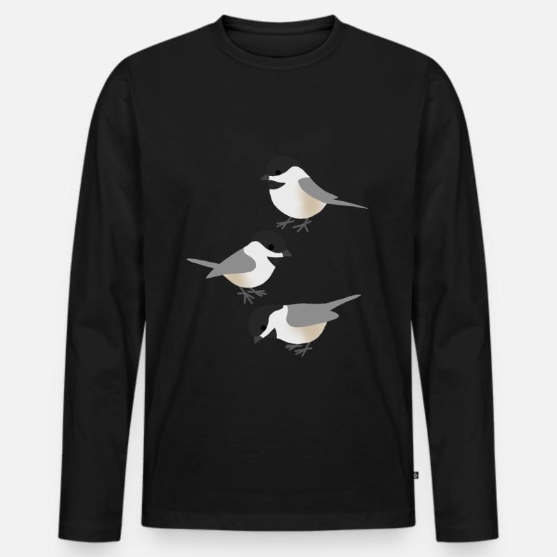 Lustige Vögel Chickadee - Männer Premium Bio Langarmshirt - Schwarz