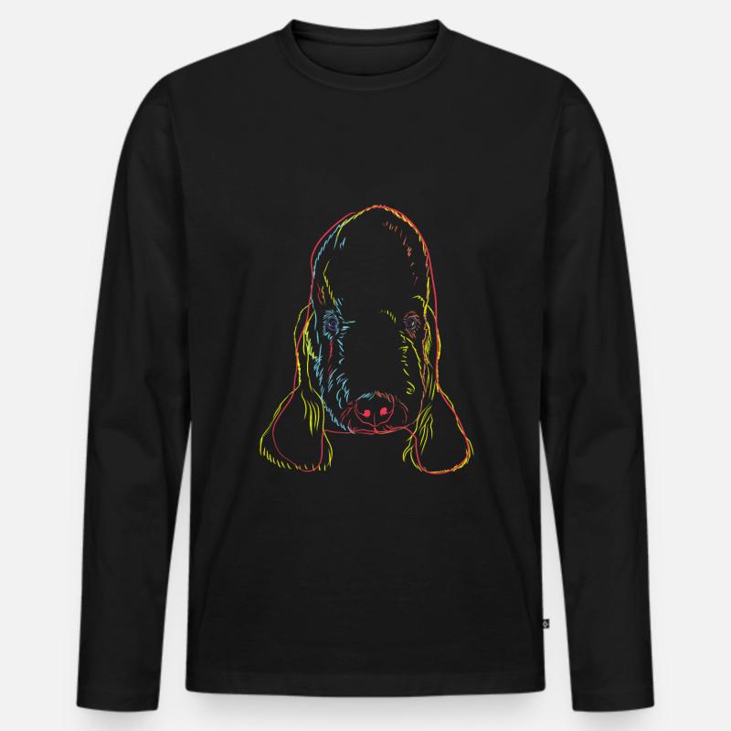 Bunter Hund Bedlington Terrier - Männer Premium Bio Langarmshirt - Schwarz