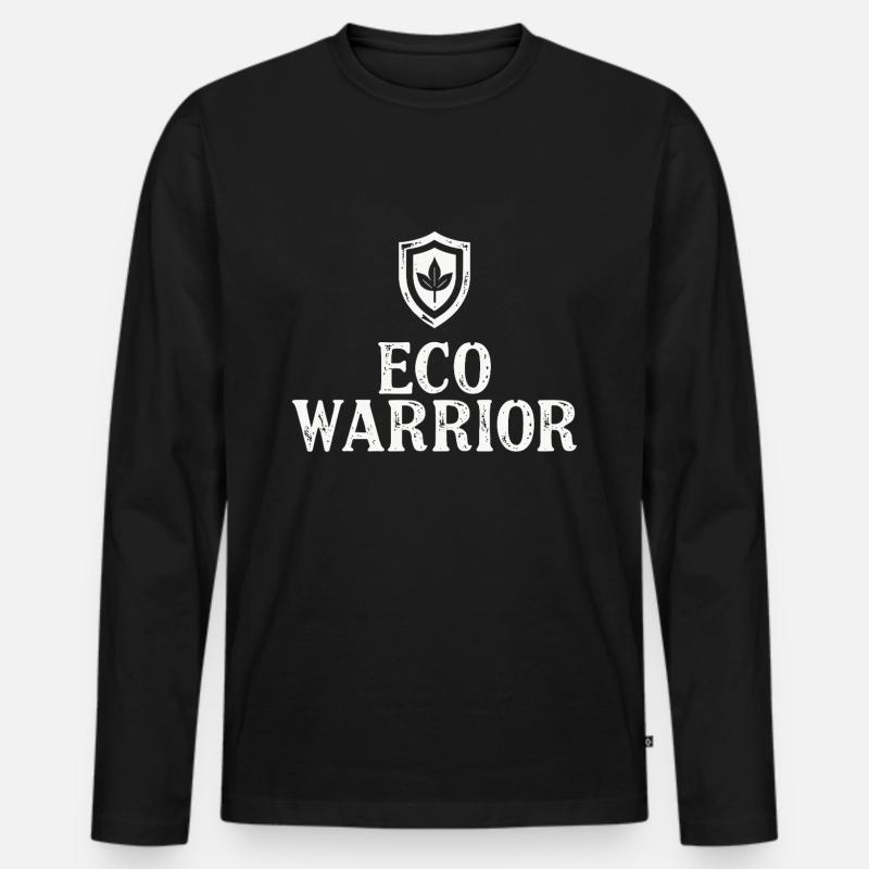 Eco Warrior Naturschutz Umweltschutz - Männer Premium Bio Langarmshirt - Schwarz