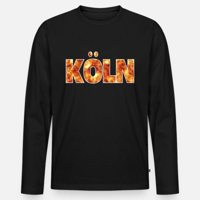 Köln - Männer Premium Bio Langarmshirt - Schwarz