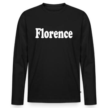 Florence - Men's Premium Organic Long Sleeve Shirt - black - Front - Nico (187cm)