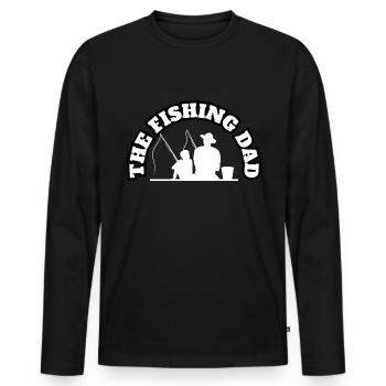 The Fishing Dad With Son White - Männer Premium Bio Langarmshirt - Schwarz - Vorne - Nico (187cm)