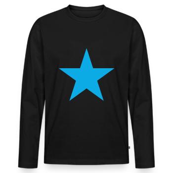 étoile bleue, étoile bleue - T-shirt manches longues Premium bio Homme - noir - Devant - Nico (187cm)