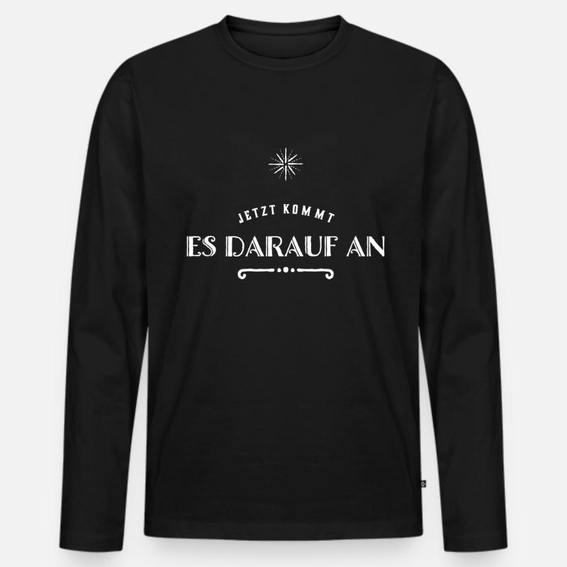 jetzt wird es interessant - Männer Premium Bio Langarmshirt - Schwarz