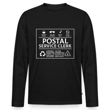 Travailleur des postes Cadeau de travailleur des postes - T-shirt manches longues Premium bio Homme - noir - Devant - Nico (187cm)