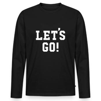 Let's Go! - Men's Premium Organic Long Sleeve Shirt - black - Front - Nico (187cm)