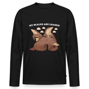 Mes écailles sont chargées Pangolin - T-shirt manches longues Premium bio Homme - noir - Devant - Nico (187cm)