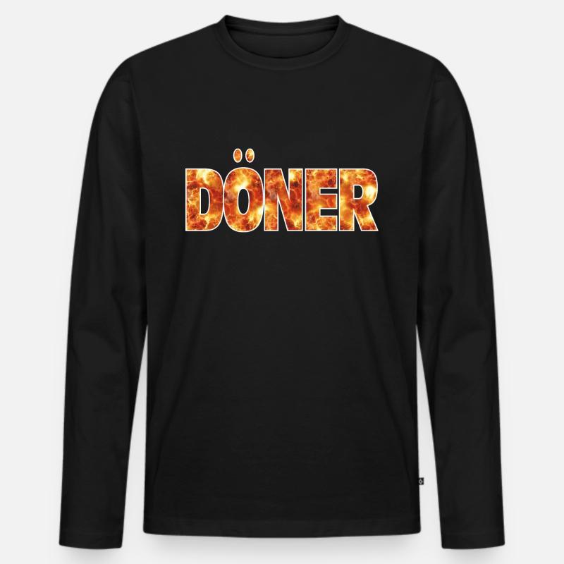 Döner - Männer Premium Bio Langarmshirt - Schwarz
