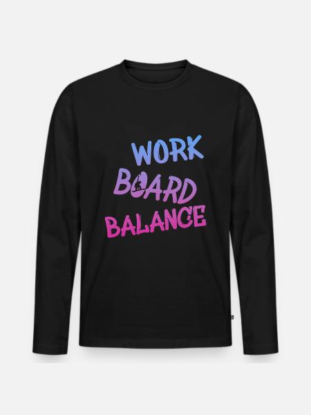 Work Board Balance - Männer Premium Bio Langarmshirt - Schwarz