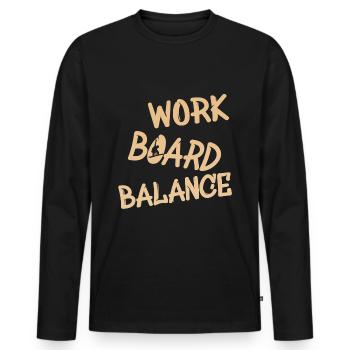 work board balance - Männer Premium Bio Langarmshirt - Schwarz - Vorne - Nico (187cm)