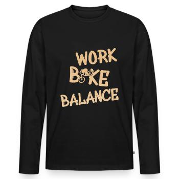 Work Bike Balance - Männer Premium Bio Langarmshirt - Schwarz - Vorne - Nico (187cm)
