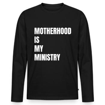 La maternité est mon ministère - T-shirt manches longues Premium bio Homme - noir - Devant - Nico (187cm)