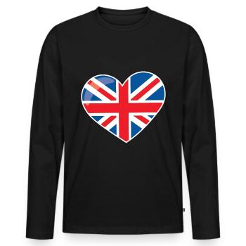 LONDRES - T-shirt manches longues Premium bio Homme - noir - Devant - Nico (187cm)