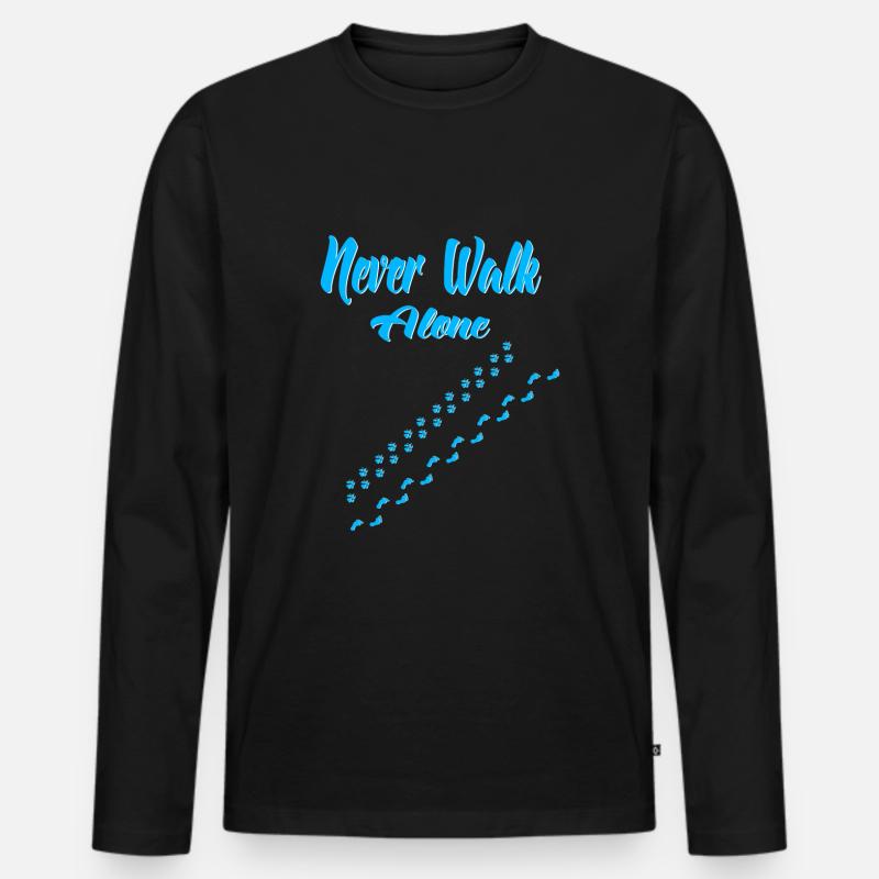 Never walk alone - Männer Premium Bio Langarmshirt - Schwarz