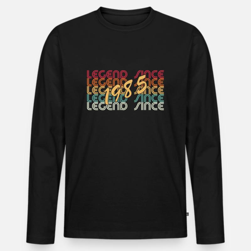 Legend since 1985 - Männer Premium Bio Langarmshirt - Schwarz
