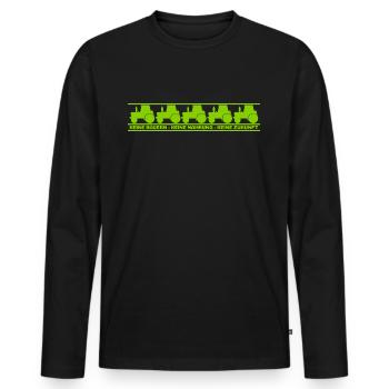 Protest - Keine Bauern Keine Nahrung Keine Zukunft - Männer Premium Bio Langarmshirt - Schwarz - Vorne - Nico (187cm)