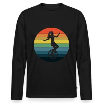 Monocycle monocycle monocycle monocycle monocycle - T-shirt manches longues Premium bio Homme - noir - Devant - Nico (187cm)