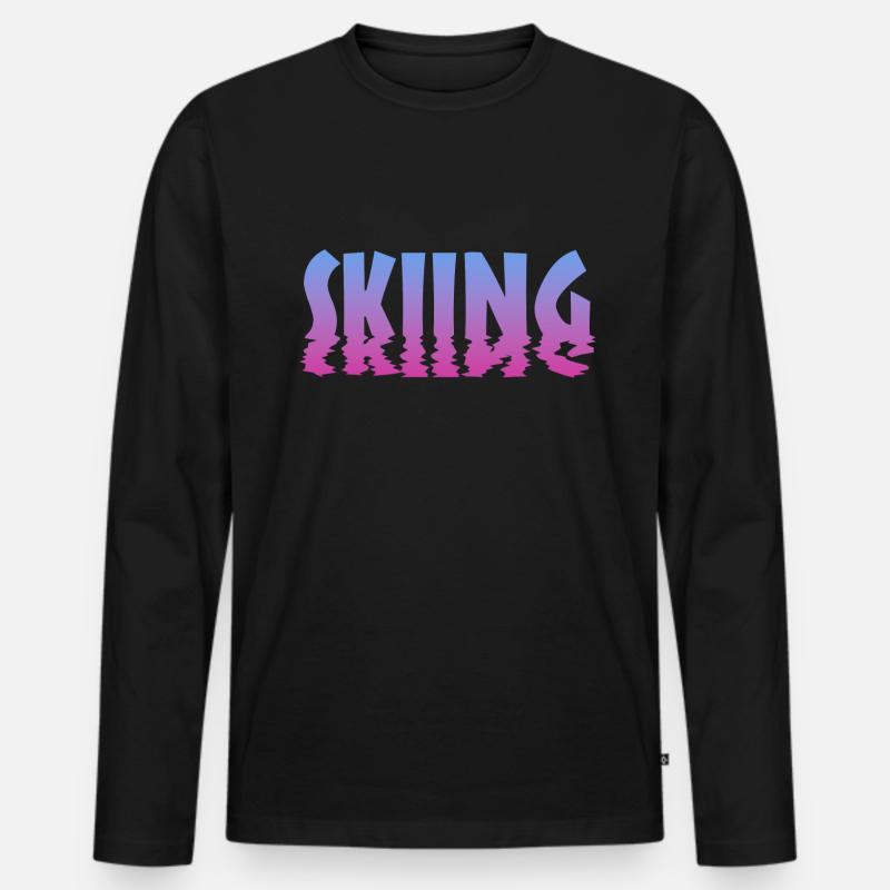 Skiing - Männer Premium Bio Langarmshirt - Schwarz