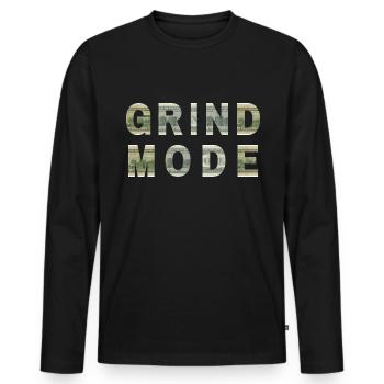 Grind Fashion Dollar Bill Texture Motivation - Men's Premium Organic Long Sleeve Shirt - black - Front - Nico (187cm)