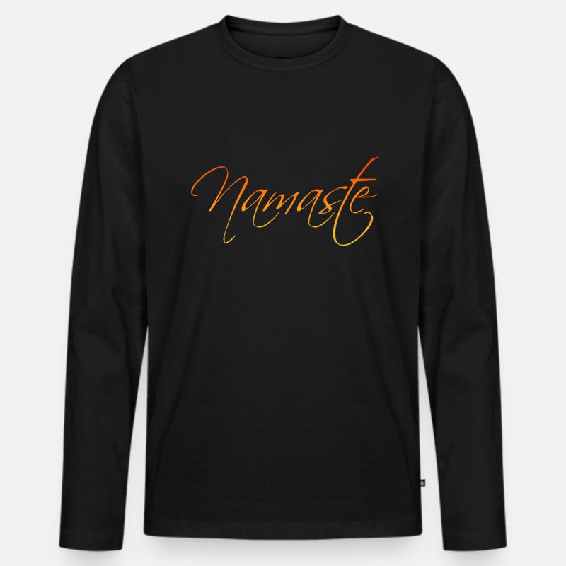 Namaste - Männer Premium Bio Langarmshirt - Schwarz
