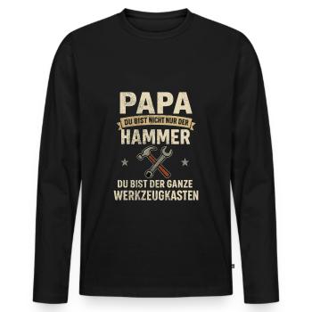 Dad – You are the whole toolbox - Men's Premium Organic Long Sleeve Shirt - black - Front - Nico (187cm)