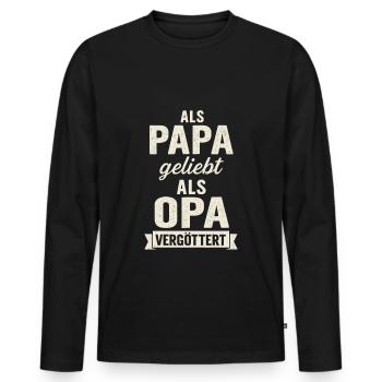 Dad loved, grandpa idolized – saying - Men's Premium Organic Long Sleeve Shirt - black - Front - Nico (187cm)