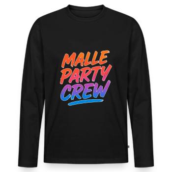 Malle Party Crew – Group Shirt - Men's Premium Organic Long Sleeve Shirt - black - Front - Nico (187cm)