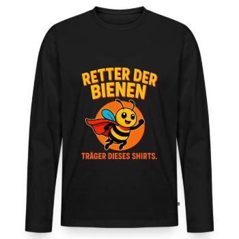 Savior of the Bees Superhero - Men's Premium Organic Long Sleeve Shirt - black - Front - Nico (187cm)