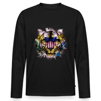 American Virgin Islands - Men's Premium Organic Long Sleeve Shirt - black - Front - Nico (187cm)