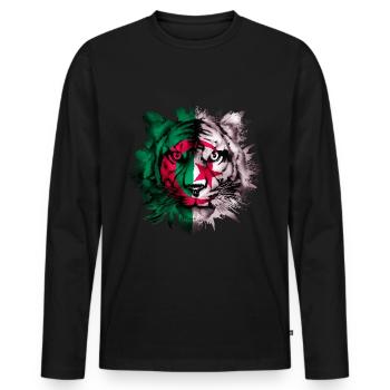 Algeria - Men's Premium Organic Long Sleeve Shirt - black - Front - Nico (187cm)