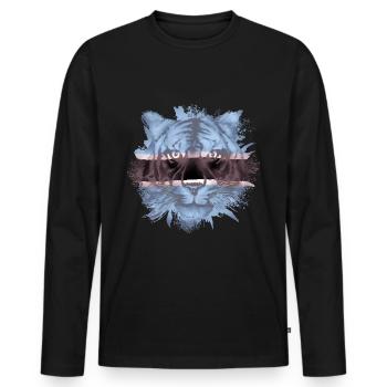 Botswana - Men's Premium Organic Long Sleeve Shirt - black - Front - Nico (187cm)