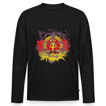 DDR - T-shirt manches longues Premium bio Homme - noir - Devant - Nico (187cm)