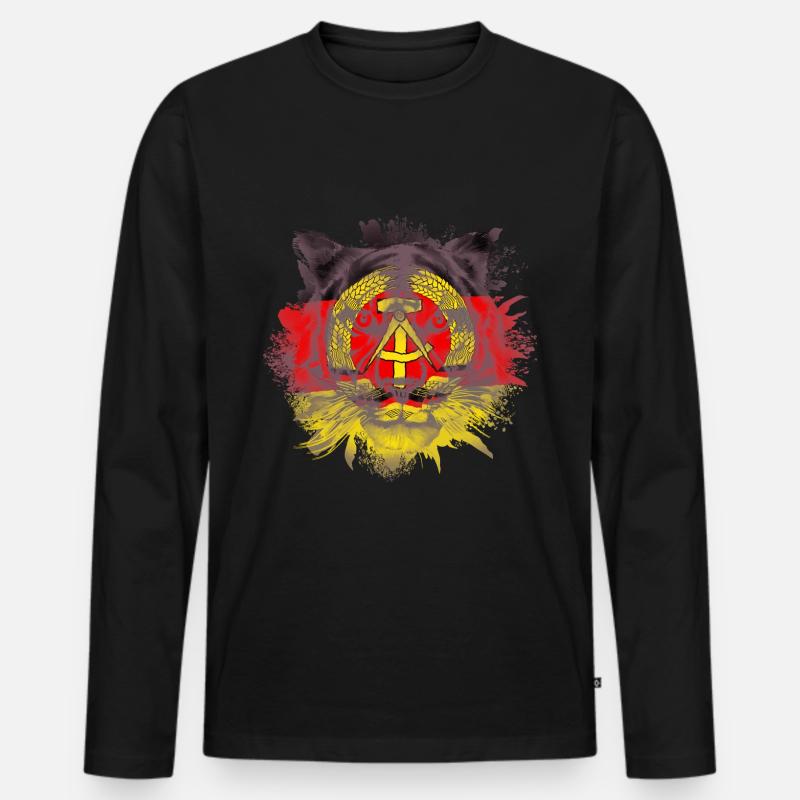 DDR - Männer Premium Bio Langarmshirt - Schwarz