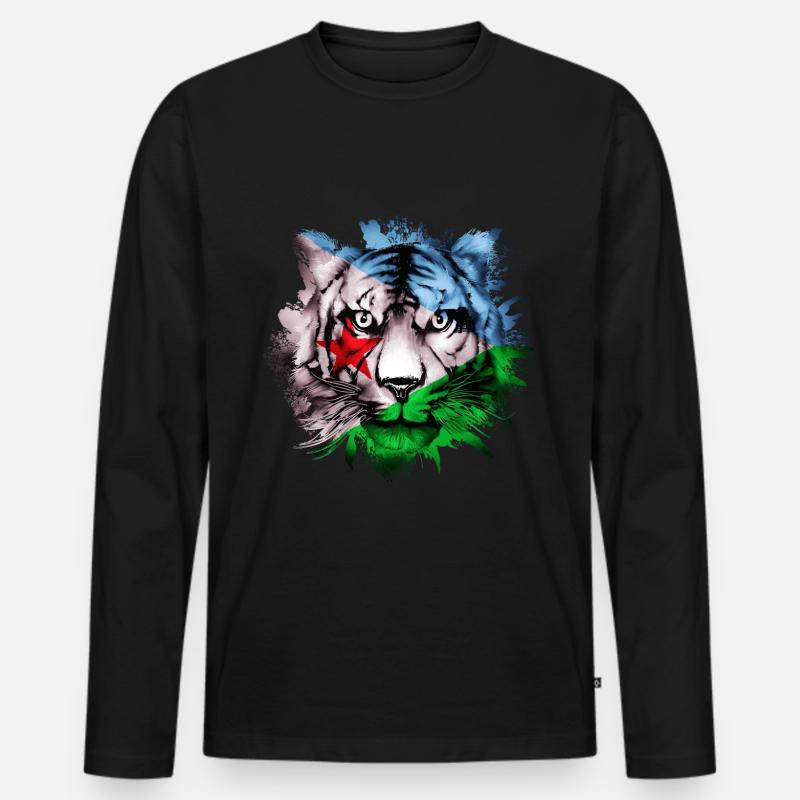 Dschibuti - Männer Premium Bio Langarmshirt - Schwarz