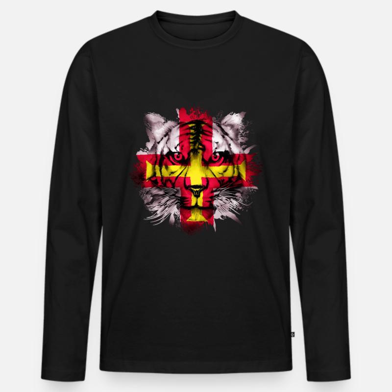 Guernsey - Männer Premium Bio Langarmshirt - Schwarz