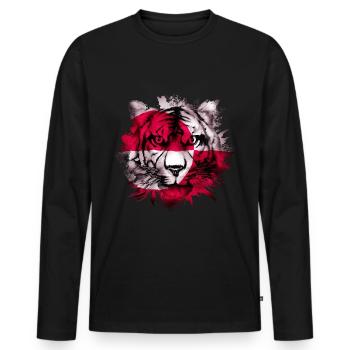 Greenland - Men's Premium Organic Long Sleeve Shirt - black - Front - Nico (187cm)