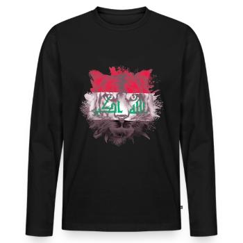 Irak - T-shirt manches longues Premium bio Homme - noir - Devant - Nico (187cm)