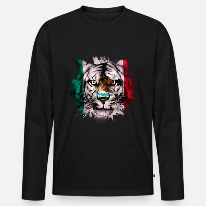Mexiko - Männer Premium Bio Langarmshirt - Schwarz