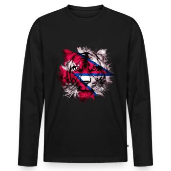 Népal - T-shirt manches longues Premium bio Homme - noir - Devant - Nico (187cm)