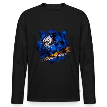 Marshall (Îles) - T-shirt manches longues Premium bio Homme - noir - Devant - Nico (187cm)