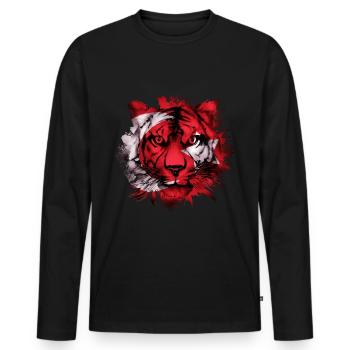 Empire ottoman - T-shirt manches longues Premium bio Homme - noir - Devant - Nico (187cm)