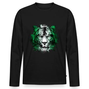 Nigeria - Männer Premium Bio Langarmshirt - Schwarz - Vorne - Nico (187cm)