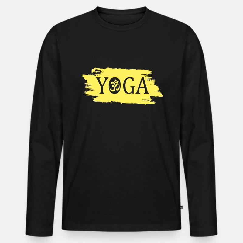 Yoga - Männer Premium Bio Langarmshirt - Schwarz