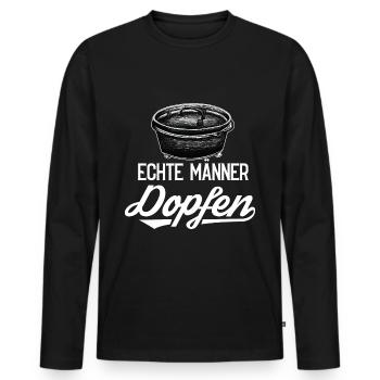 Dutch Oven Dopfen BBQ Feuertopf - Männer Premium Bio Langarmshirt - Schwarz - Vorne - Nico (187cm)