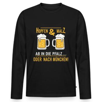 Beer Festival - Men's Premium Organic Long Sleeve Shirt - black - Front - Nico (187cm)
