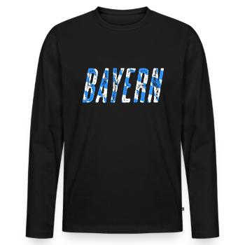 Bayern - Männer Premium Bio Langarmshirt - Schwarz - Vorne - Nico (187cm)