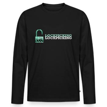 Lockpicking Lockpicking lockpicking - T-shirt manches longues Premium bio Homme - noir - Devant - Nico (187cm)